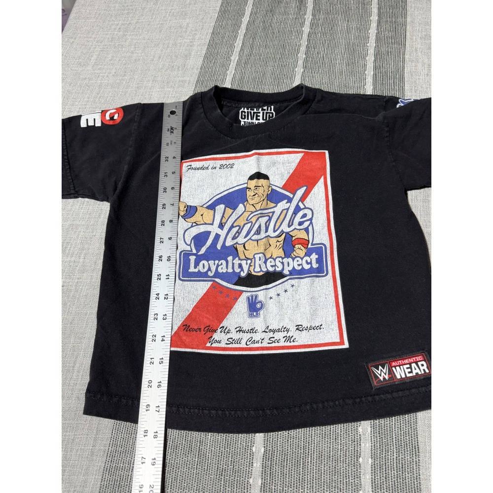 WWE‎ Authentic John Cena Never Give Up Kids T-Shirt Black Size M 8 Graphic Tee